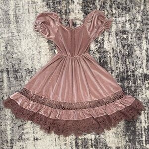 Joyfolie.. New Pink Velvet Dress For Girl Size 6